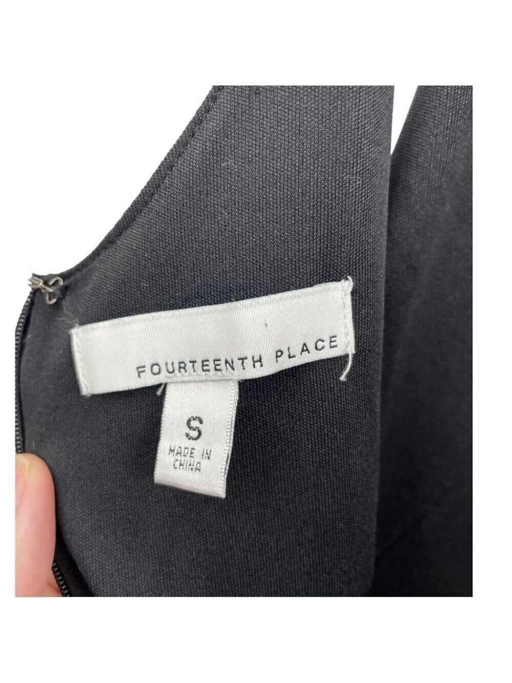 ** Anthro Fourteenth Place Black Slip Dress Size S - Picture 4 of 5